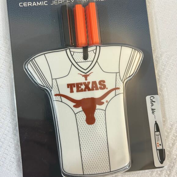 Texas Longhorns Ceramic Color Me Ornament With Markers Hook Em TSA - Picture 3 of 9